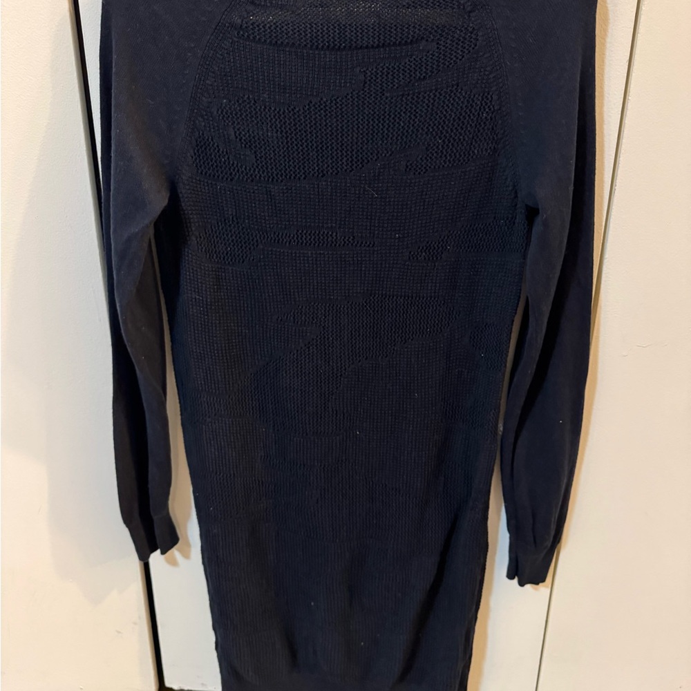 All Saints Blue Crew Neck Sweater with Streamlined Silhouette